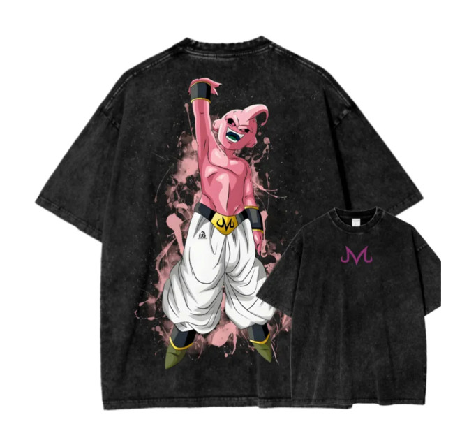 Japanese Anime Evil Pink Demon Character Graphic Print Black T-Shirt Unisex