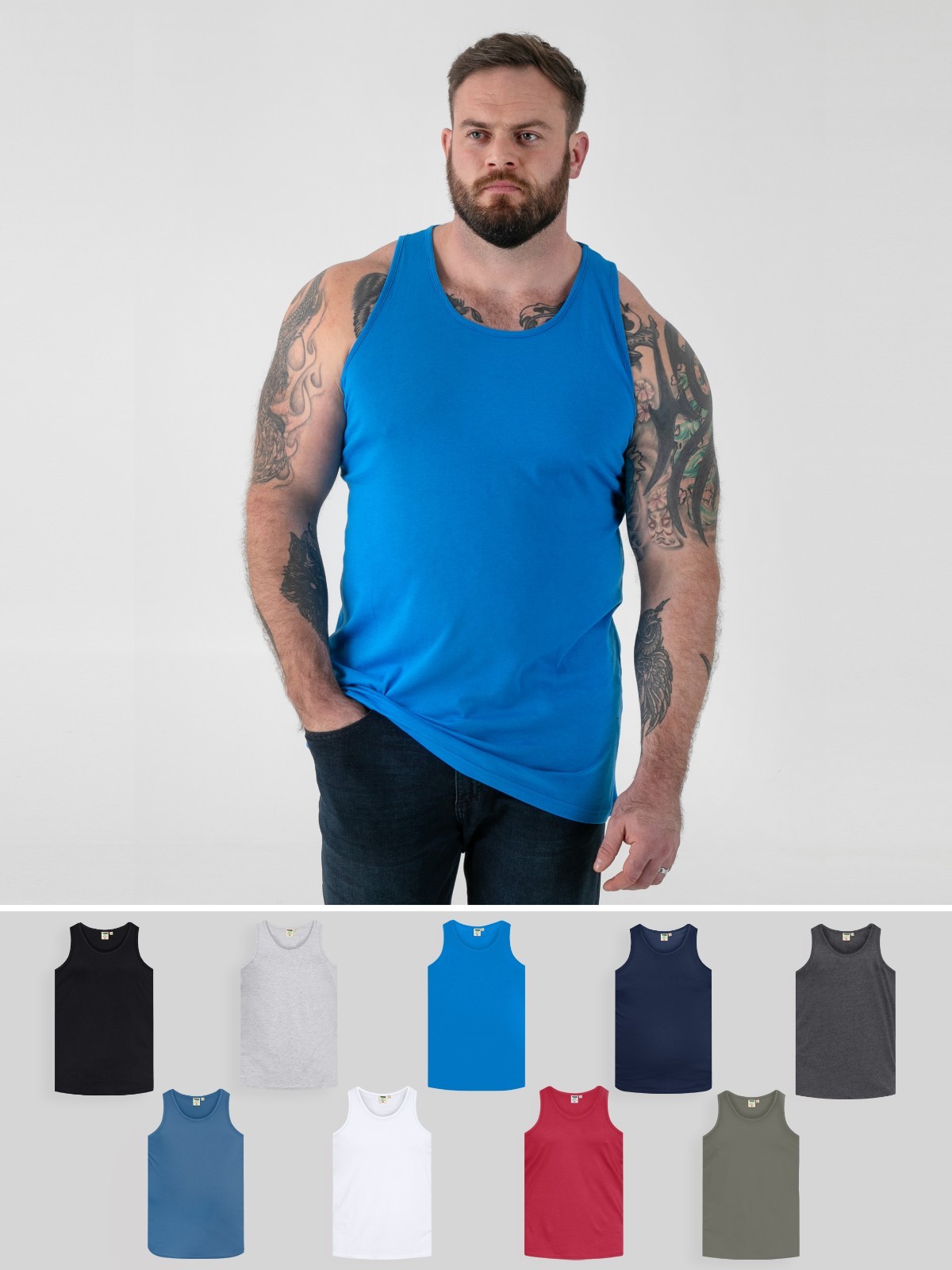D555 Duke Mens Muscle Vest T-Shirt Cotton Sleeveless Gym Tank Top S M L XL XXL