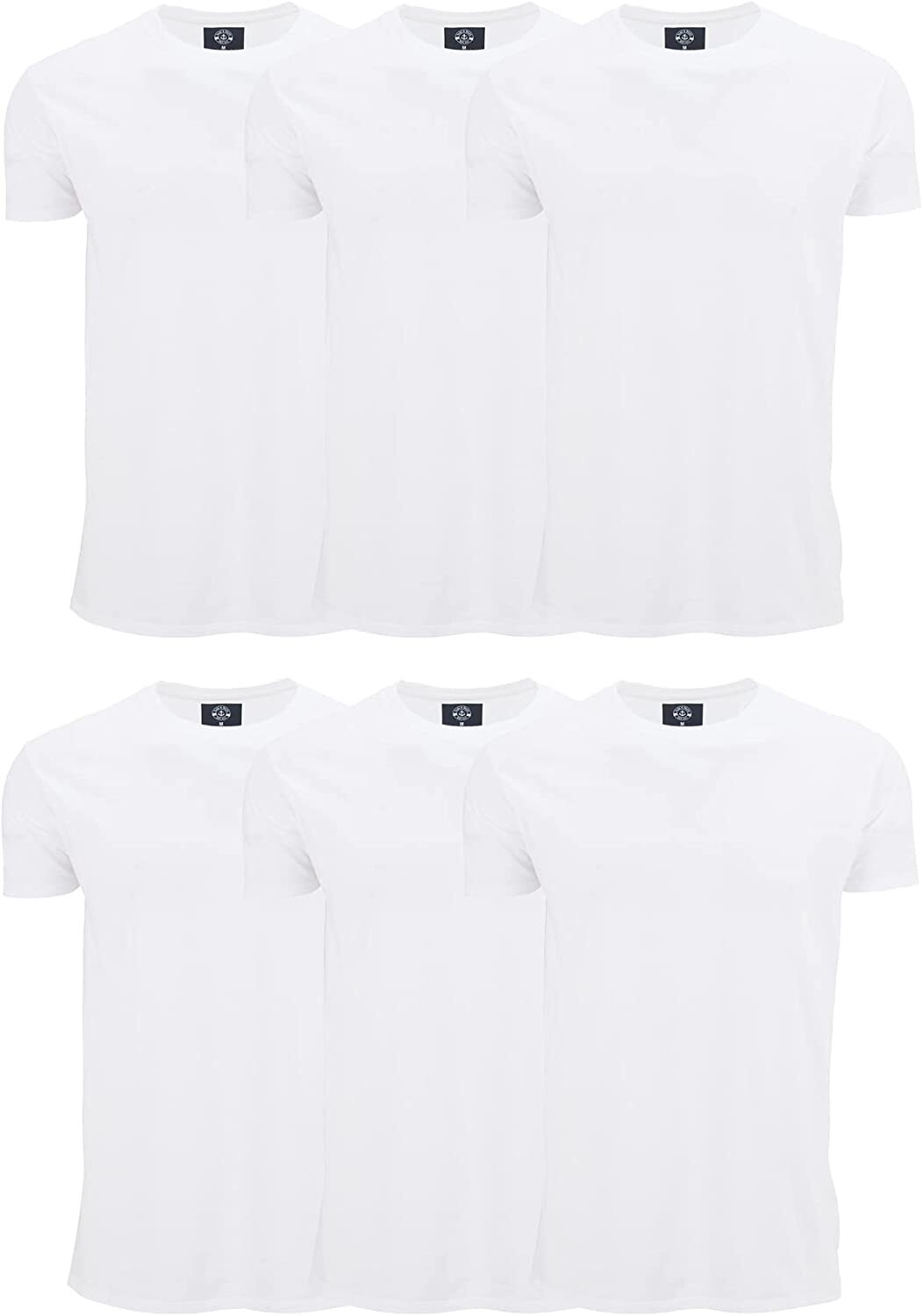 SOCKS’NBULK 6 Pack Bulk Mens Cotton Crew Neck Short Sleeve T-Shirts Mix Colors