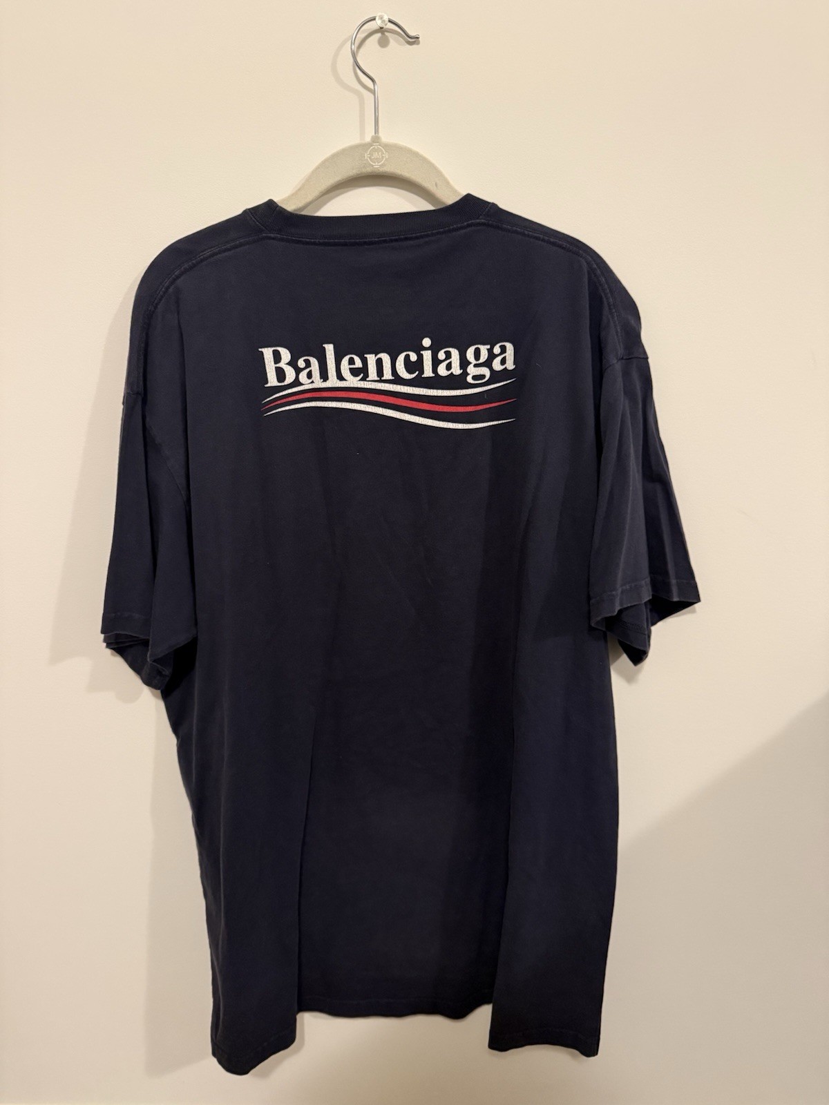Balenciaga Navy Campaign Tshirt, Size M