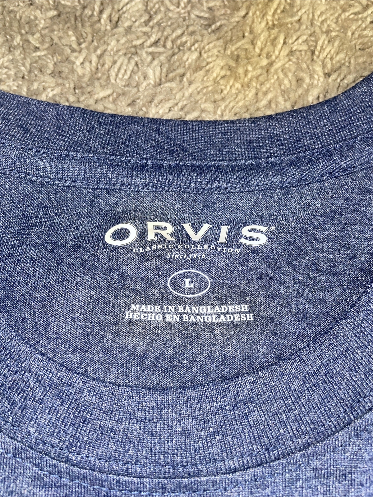 New Mens ORVIS Blue Tee Shirt Size Large