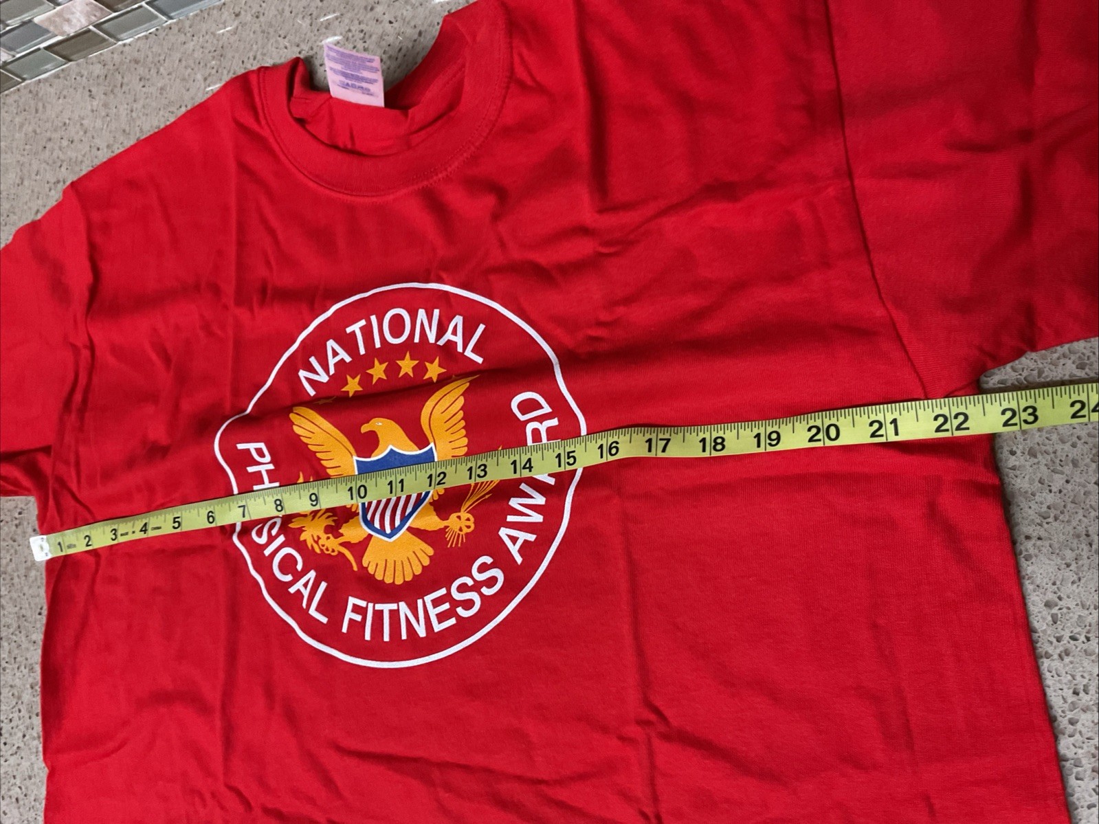 National Physical Fitness Tshirt Size Large Red Gilden Cotton Chest 44×29” New
