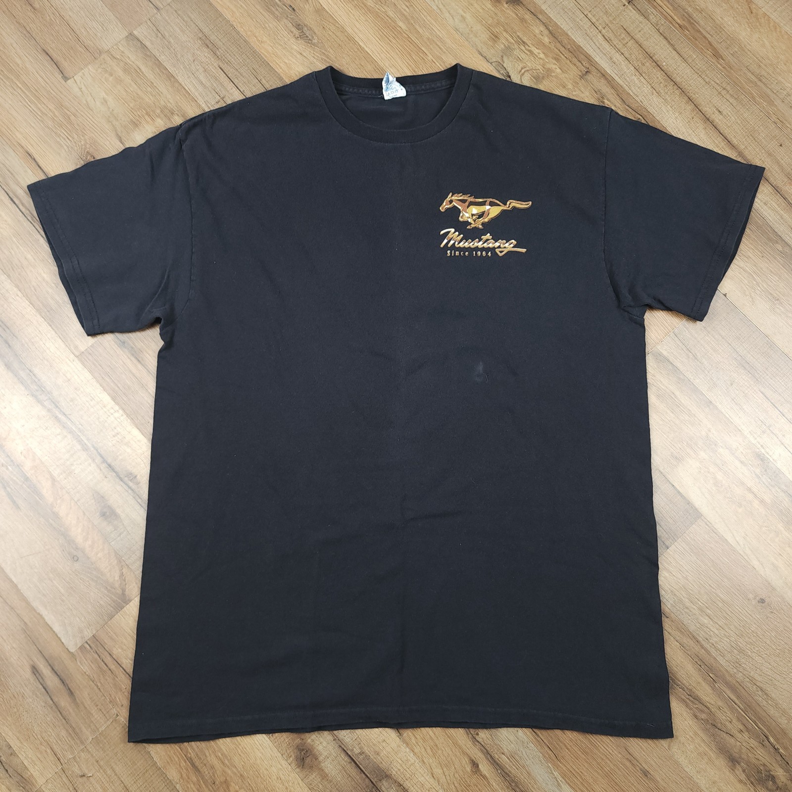 Ford Mustang T Shirt Mens Large Black Boss 302 5.0 Muscle Car Graphic Tee Logo