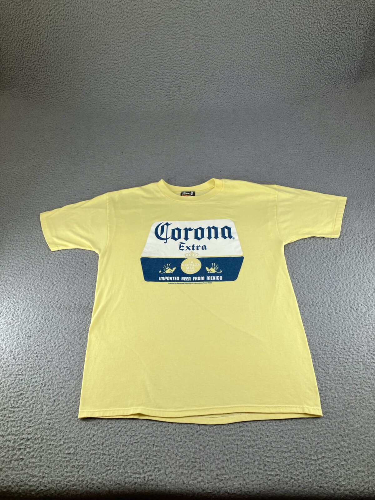 Vintage Corona Extra Shirt Mens Small Yellow Imported Beer Alcohol Skimmers