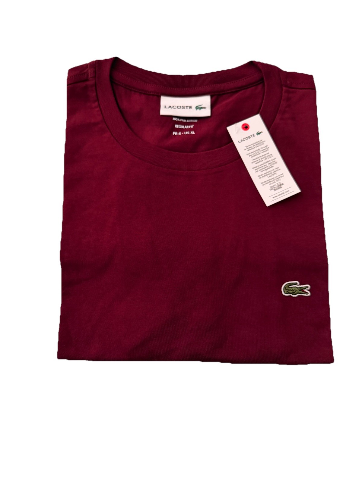 Lacoste Men Short Sleeve Maroon T Shirt