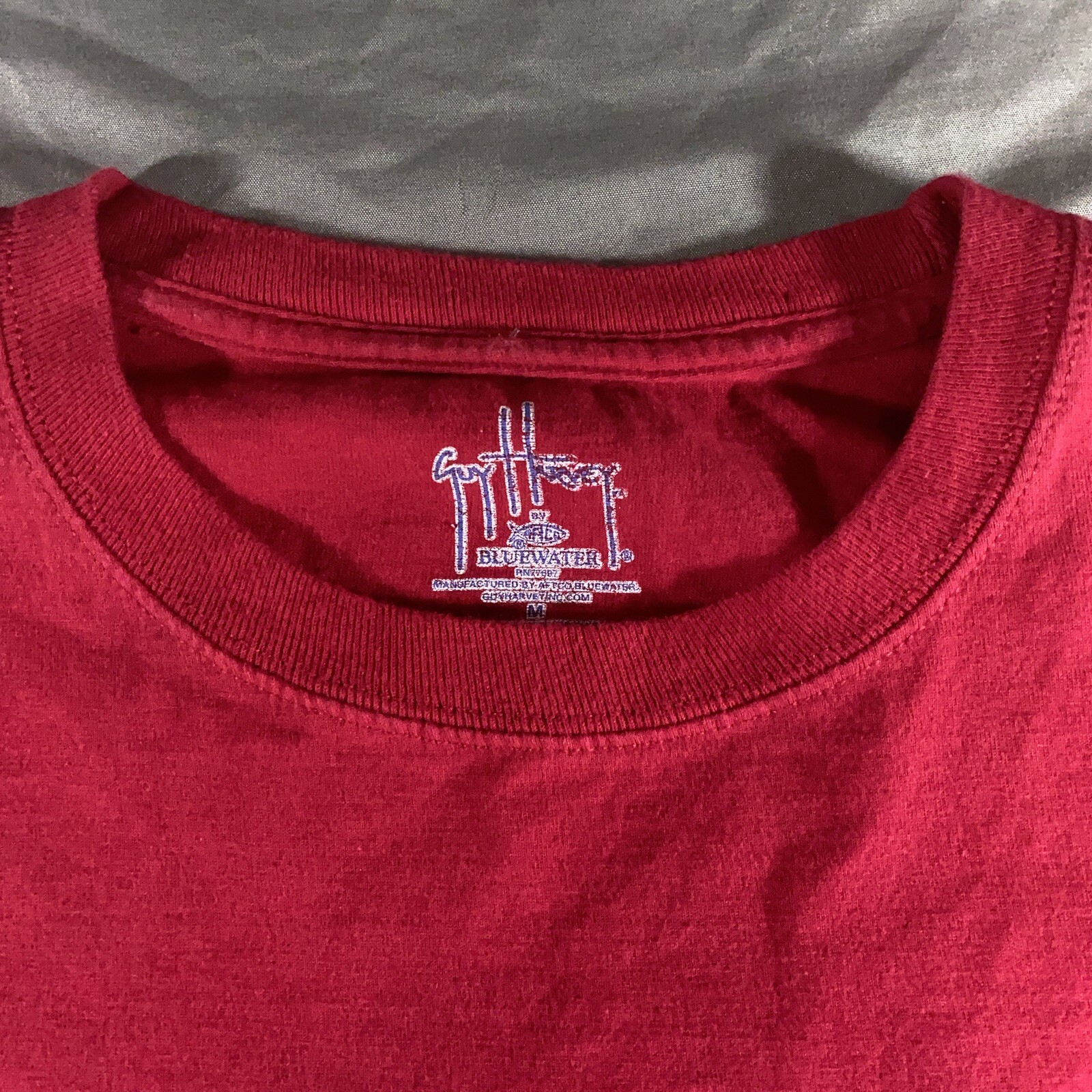 Guy Harvey BlueWater Firefighter Fire Department Swordfish Pocket T Shirt Size M