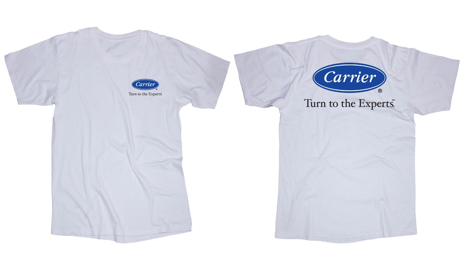 Carrier logo white t-shirt HVAC Air Conditioning House Shop Work shirt