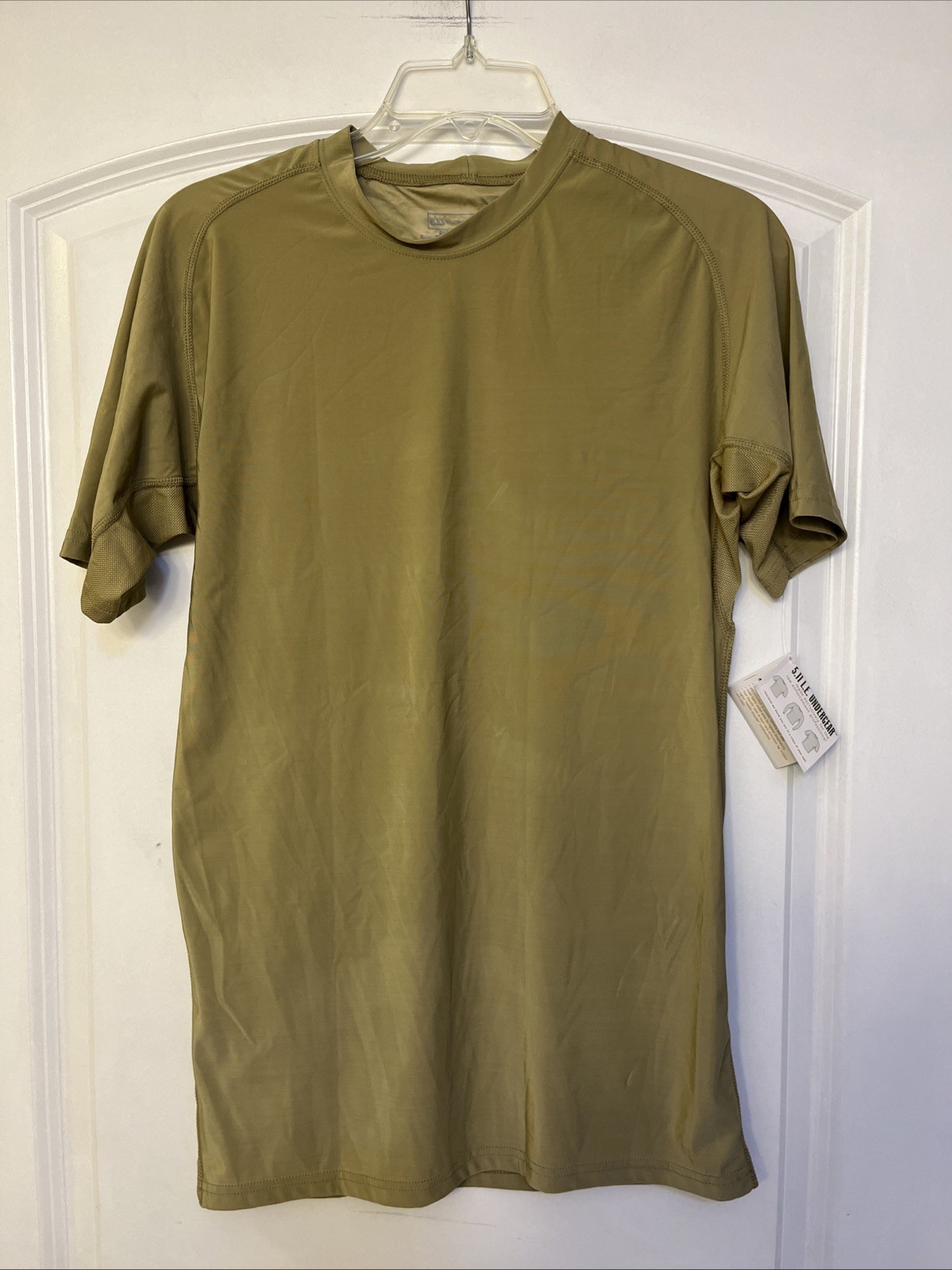 5.11 Tactical Undergear Crew Neck Tight Mens Tan Short Sleeve Size XL, NEW