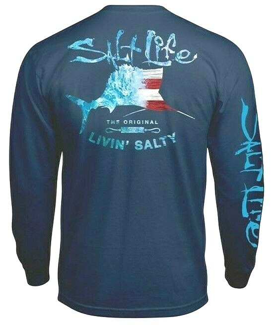 Mens Salt Life Amerisail Graphic Pocket L/S T-Shirt – 2XL/XL/Large – NWT