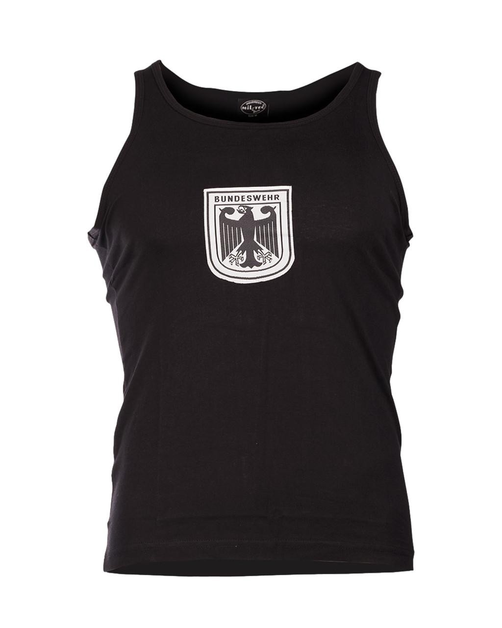 GERMAN MILITARY TANK TOP SHIRT BUNDESWEHR BLACK COTTON PHYSICAL TRAINING P.T.U