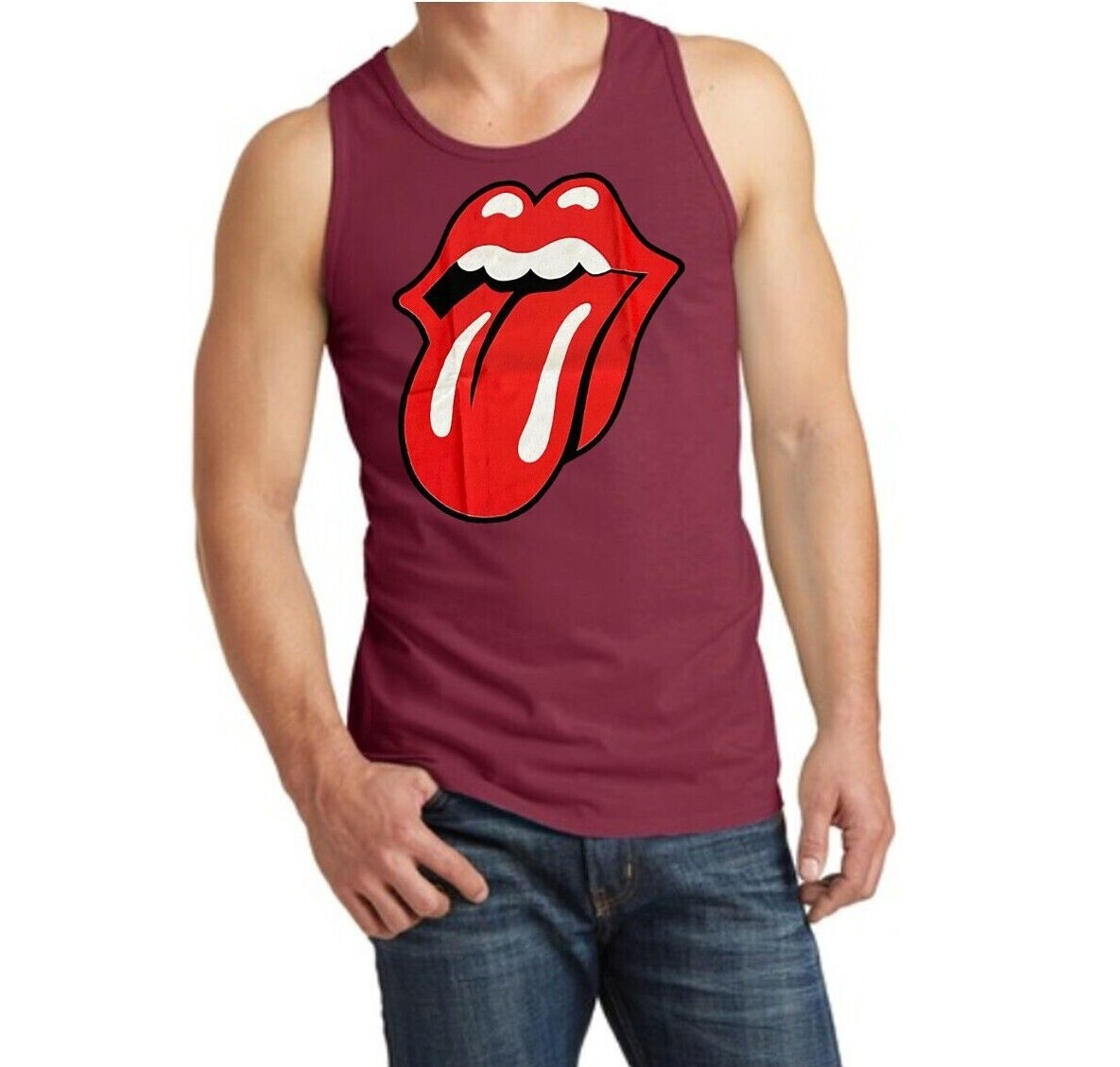 ROLLING STONES CLASSIC TONGUE PUNK ROCK Band Tank Top (Various Colors)