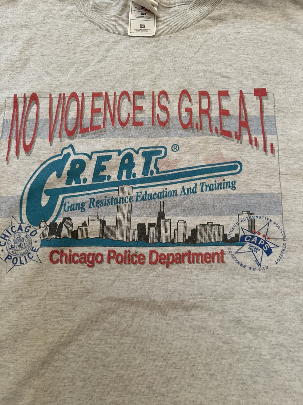 Vintage Chicago Police Department Stop The Violence T-Shirt 1994 Size XXL CPD