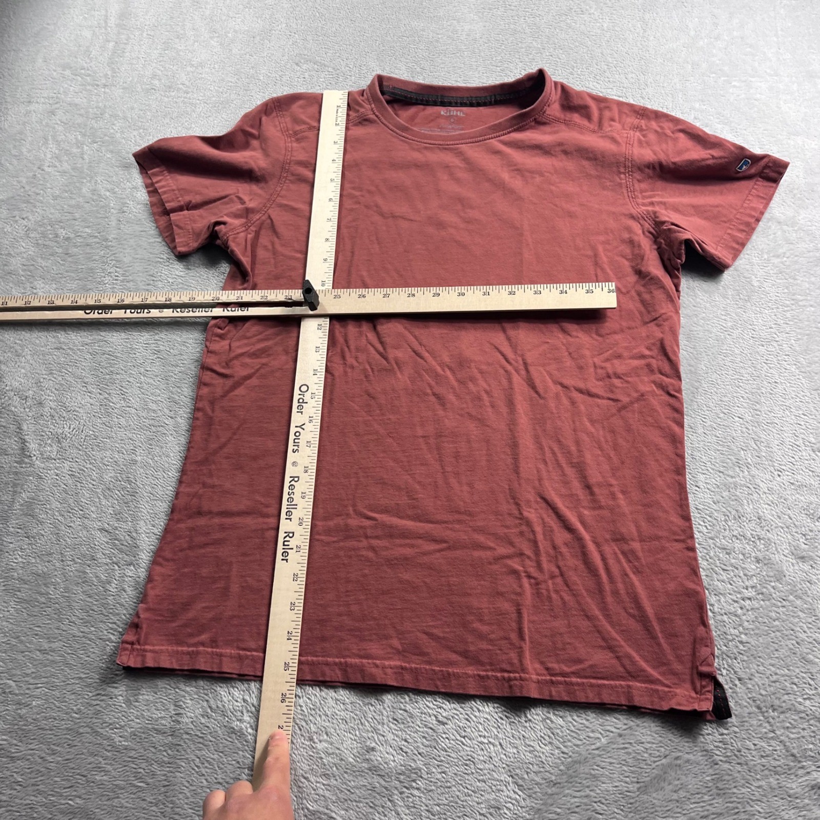 Kuhl Wildfibre Mens Small Organic Cotton Short Sleeve T-Shirt Red Clay