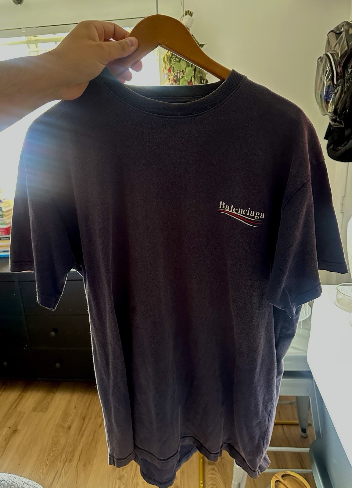 2017 Balenciaga Navy Political Logo T-Shirt campaign bernie size XL