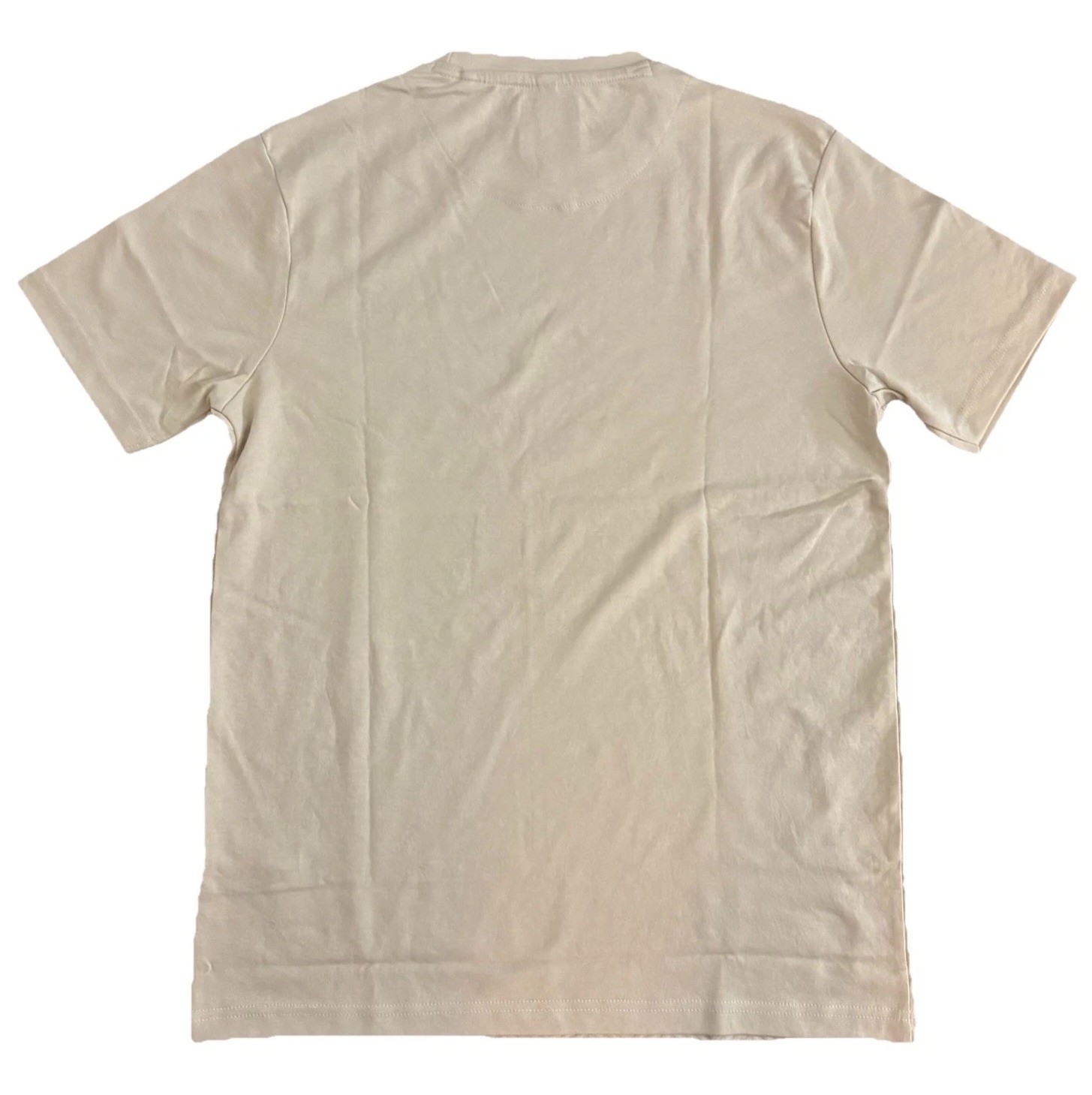 Denim and Flower Geo Textured T-Shirt Beige Size Medium