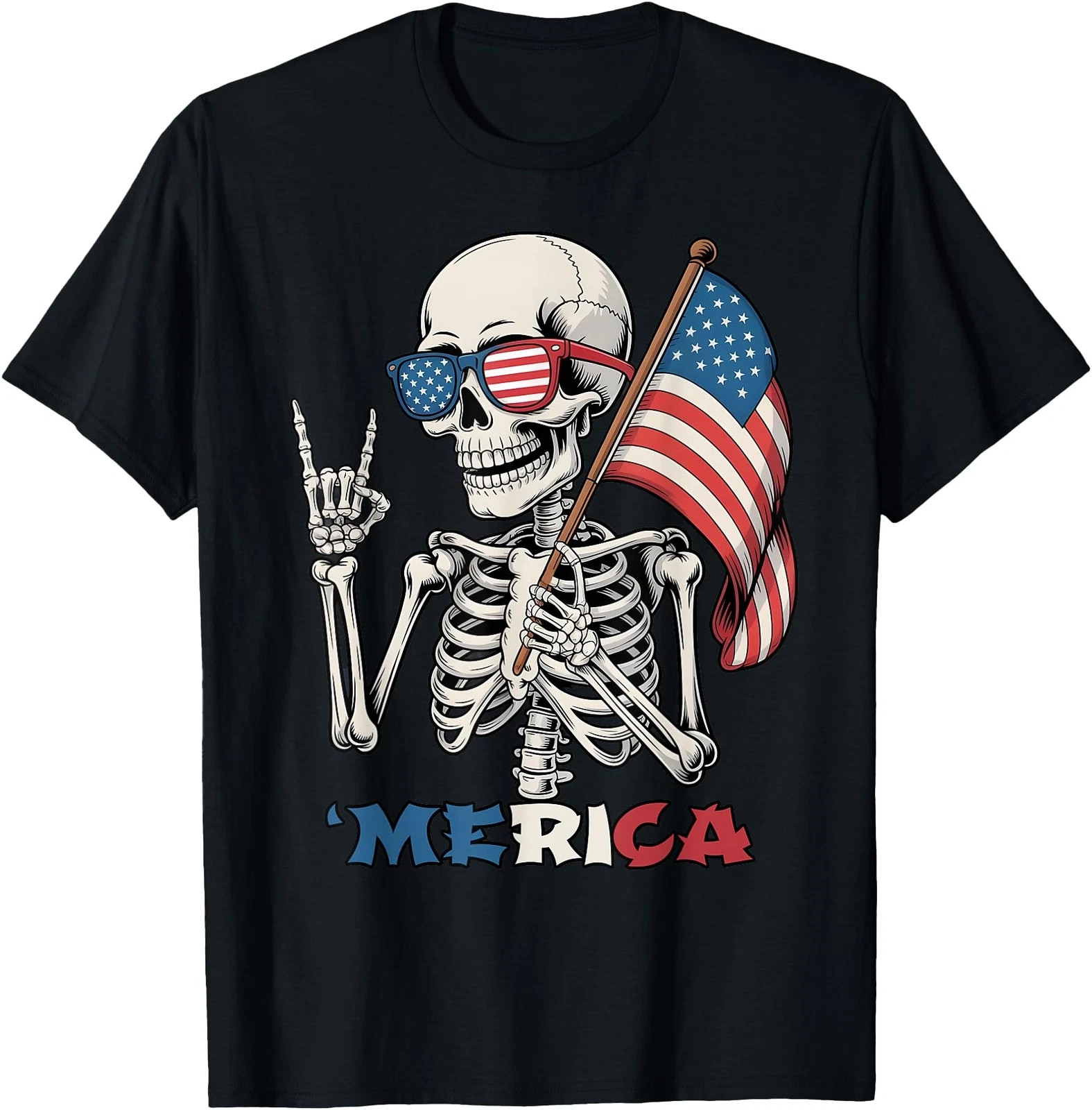 Graphic Banana Retro American Flag 4th Of July Banana Lover T-Shirt
