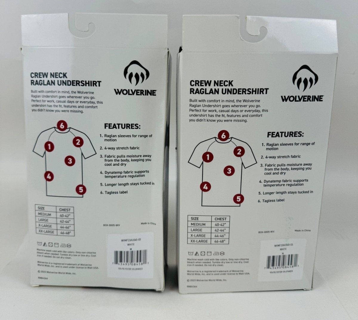 Wolverine Mens Undershirts Tagless Lightweight Soft T-Shirts – Medium-2 Pack