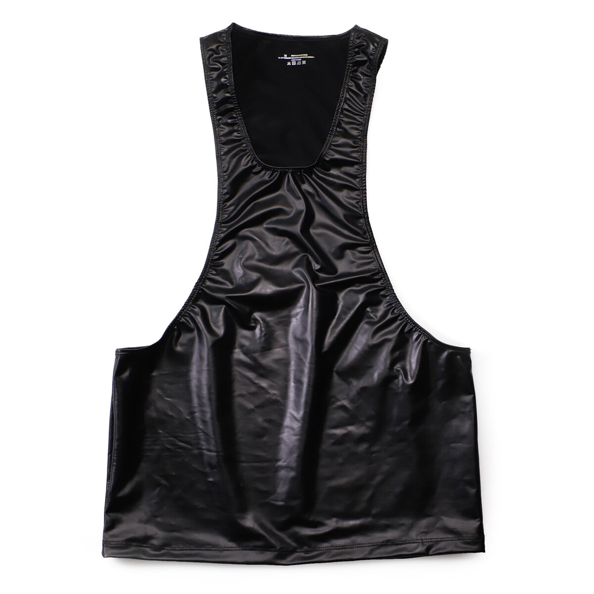 Men Undershirts Faux Leather Tank Tops Vest Sexy Muscle Sleeveless Club T-shirts