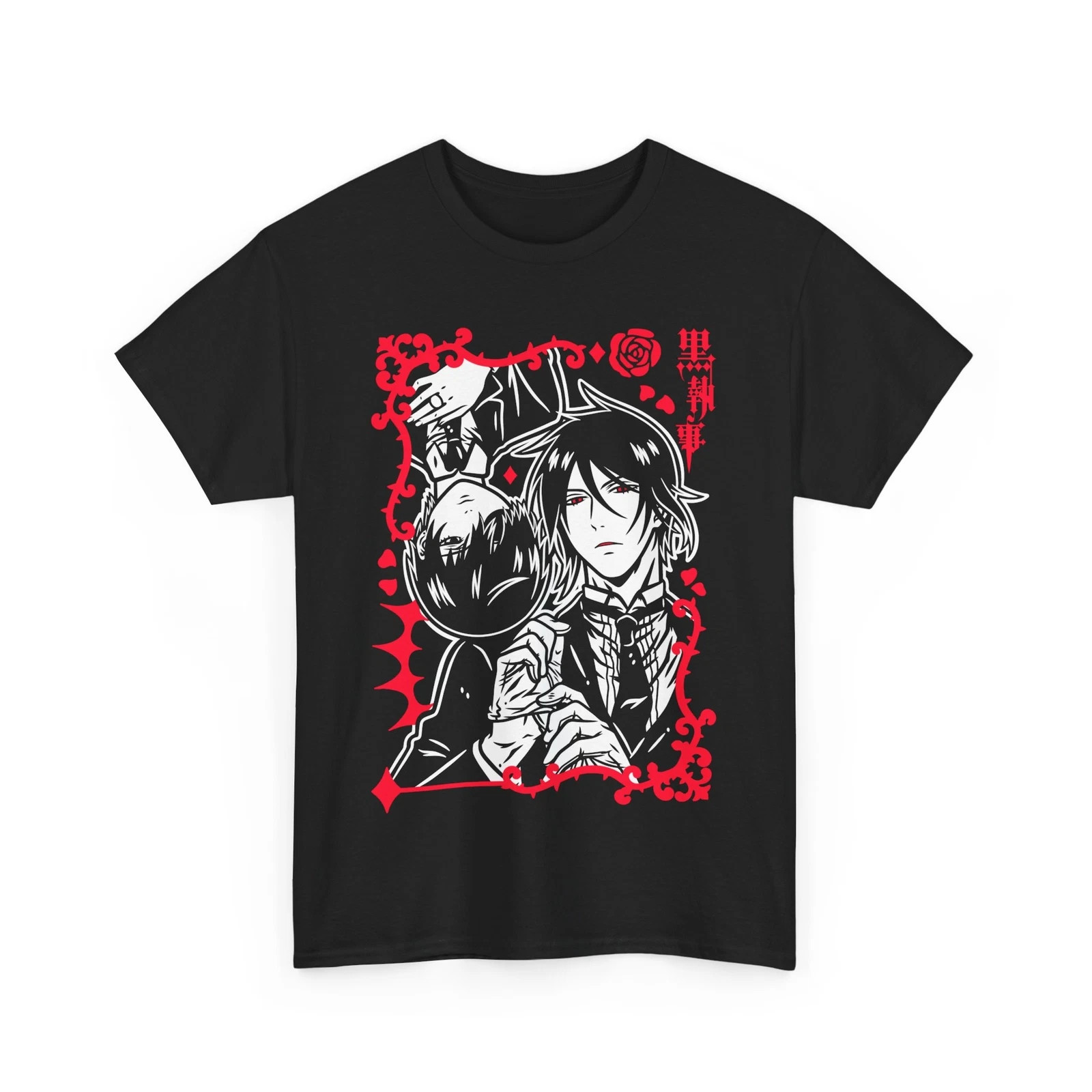 Anime Sebastian And Ciel, Black Butler Black T Shirt