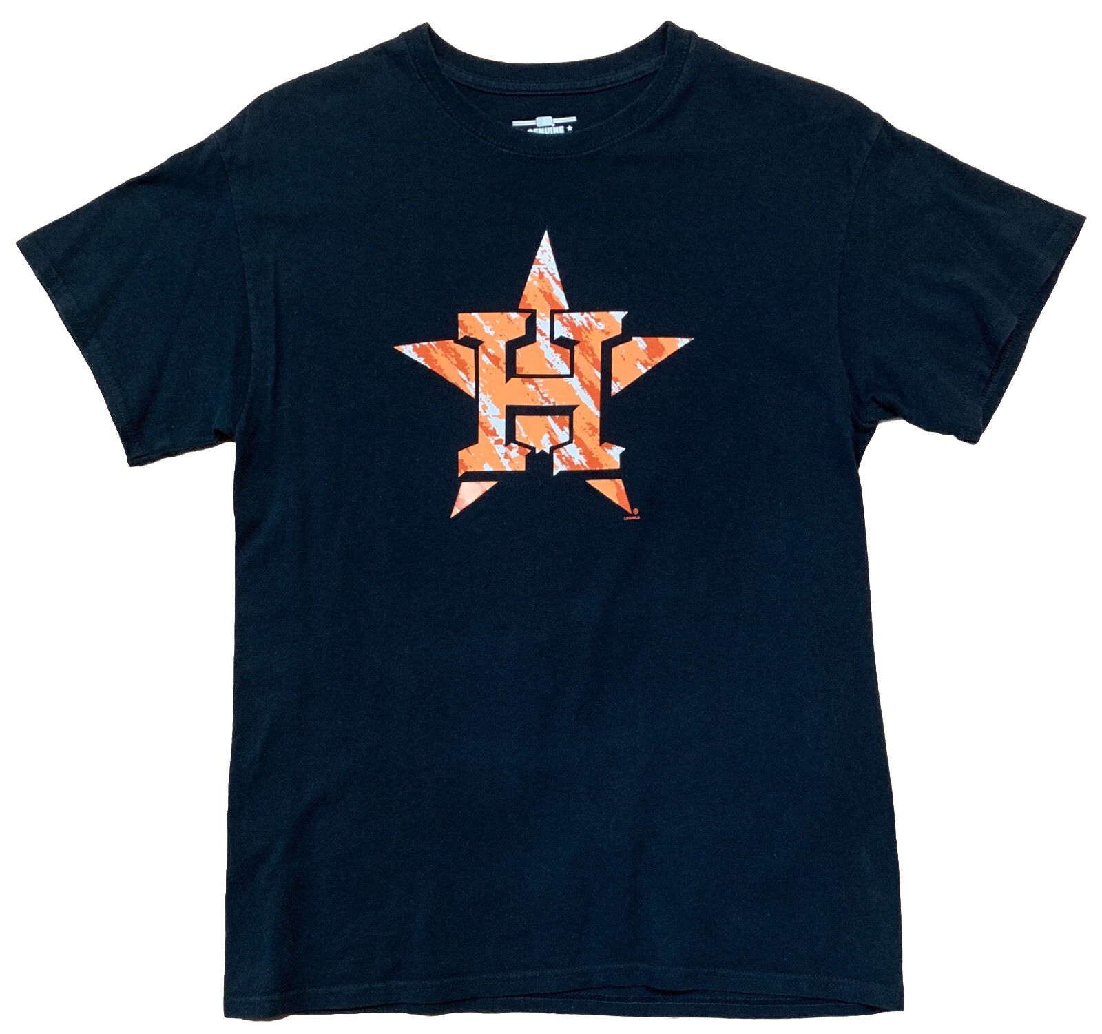 Houston Astros Logo MLB Baseball Genuine Merchandise T-Shirt Size Medium Black