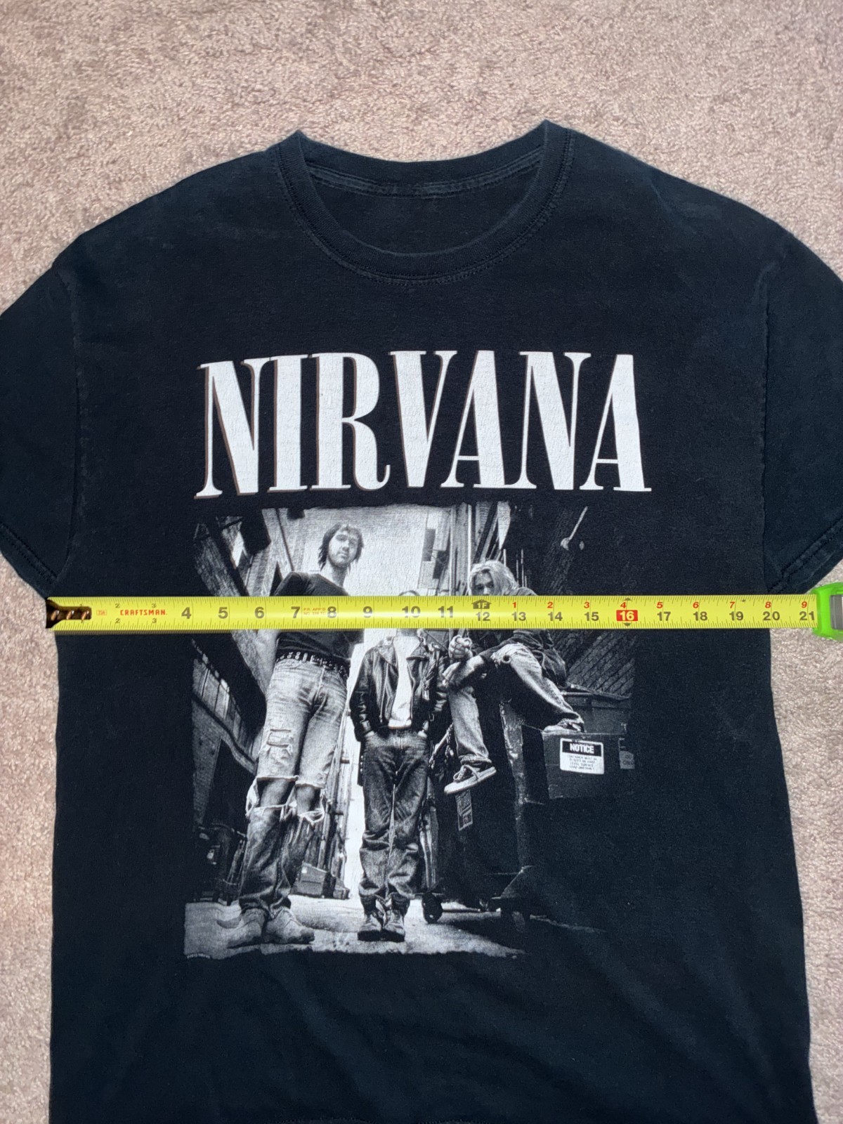 Y2K Nirvana Band T-shirt Ripped delta blue tag boxy medium fit