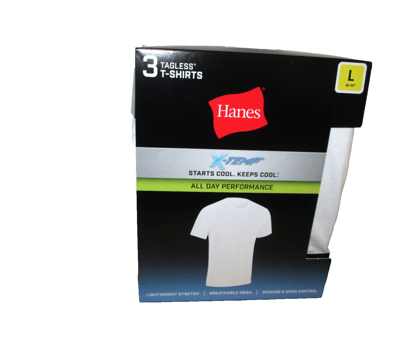 New Hanes Men’s 3 Pack X-Temp Breathable Mesh Tagless White T-Shirts M 38-40