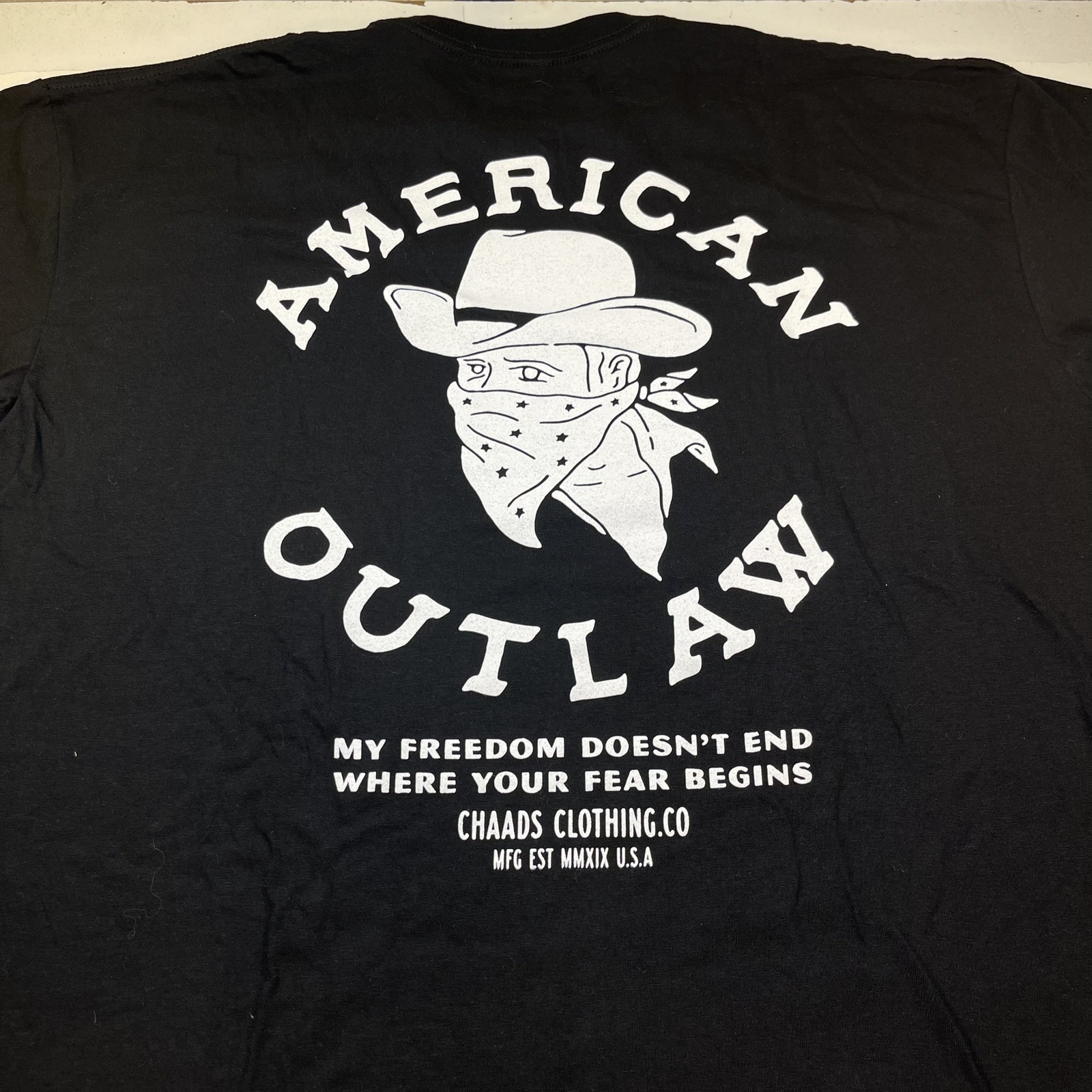 AMERICAN OUTLAW Chaads Workwear TEE T SHIRT Sz Mens XXL western cowboy patriotic