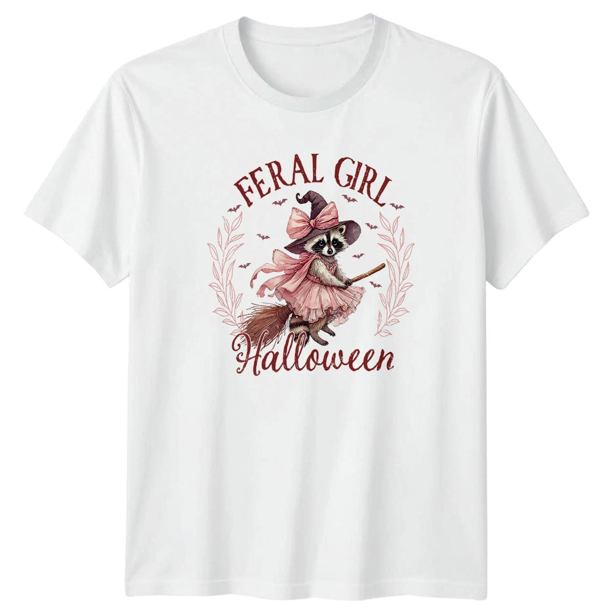Feral Raccoon Halloween White T-Shirt