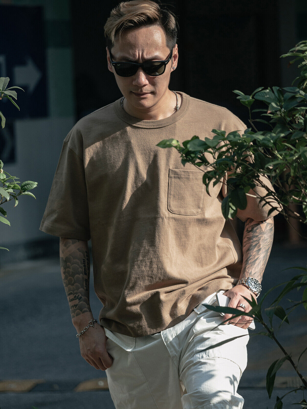 NON STOCK Drop Shoulder Pocket T-Shirt Loose Fit Men’s Heavyweight Cotton Tee