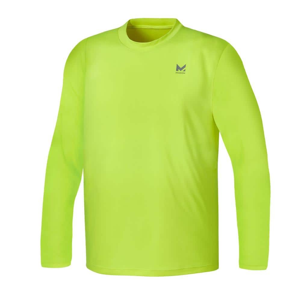 Mission Unisex Large Hi Vis Yellow Cooling Long Sleeve Performance Shirt