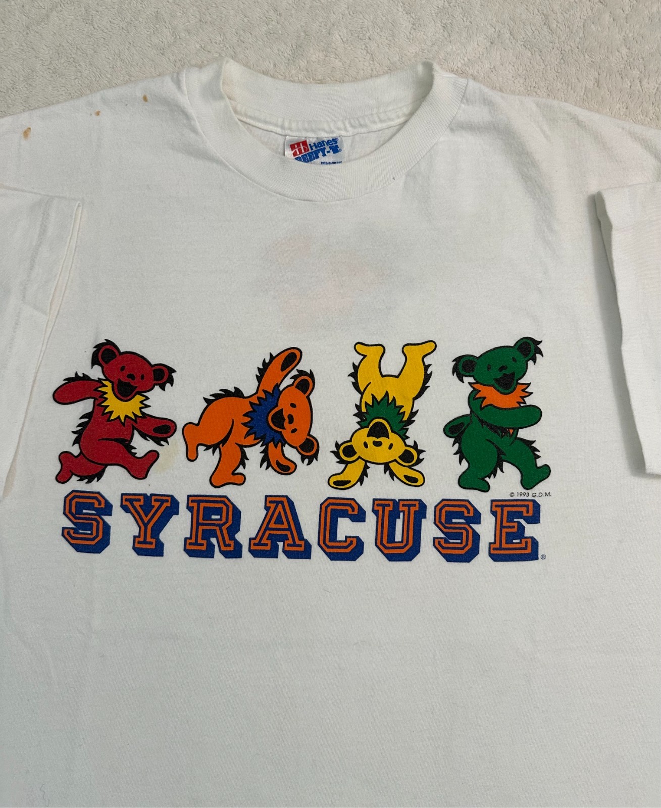 Vintage 1990s Grateful Dead Syracuse University Orangemen Dancing Bear T-Shirt L