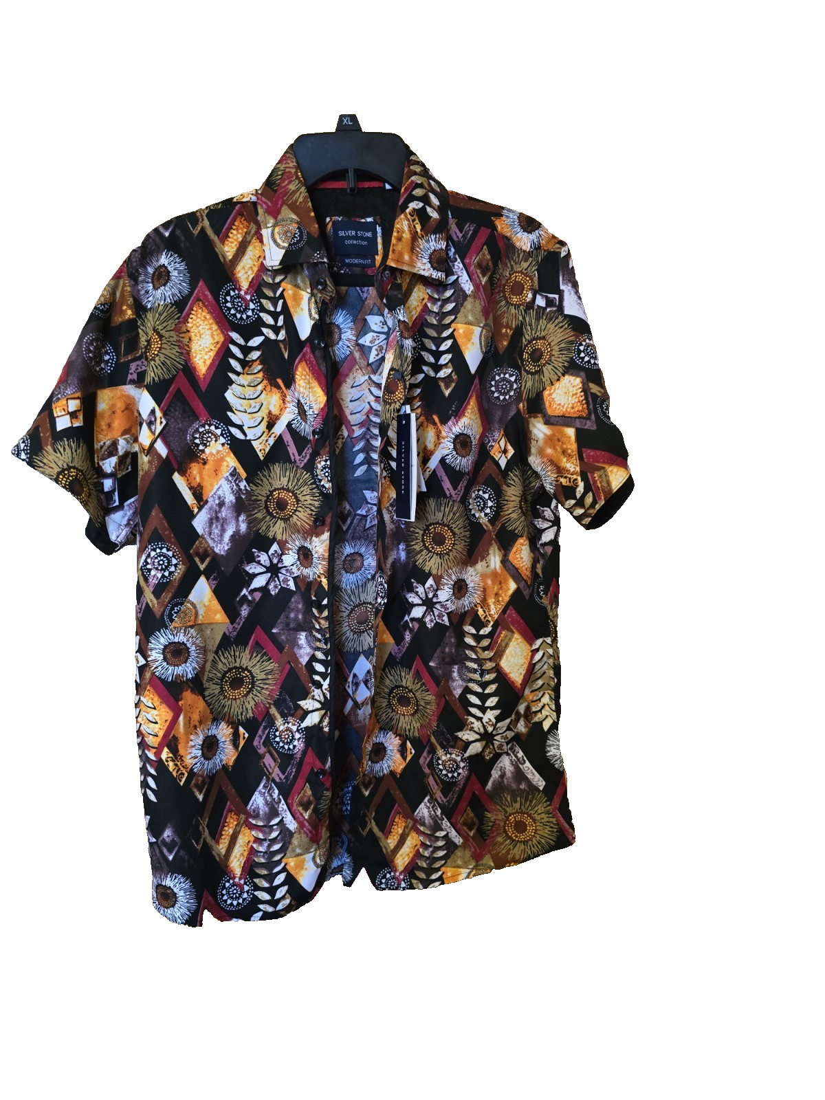 Modern Fit Silver Stone collection shirt short sleeve L men button NWT $129
