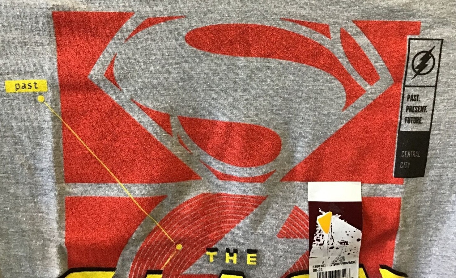 DC Comics THE FLASH Super Icons Men’s S, M, L, XL, 2X, 3XL Heathr Gray Shirt S/S
