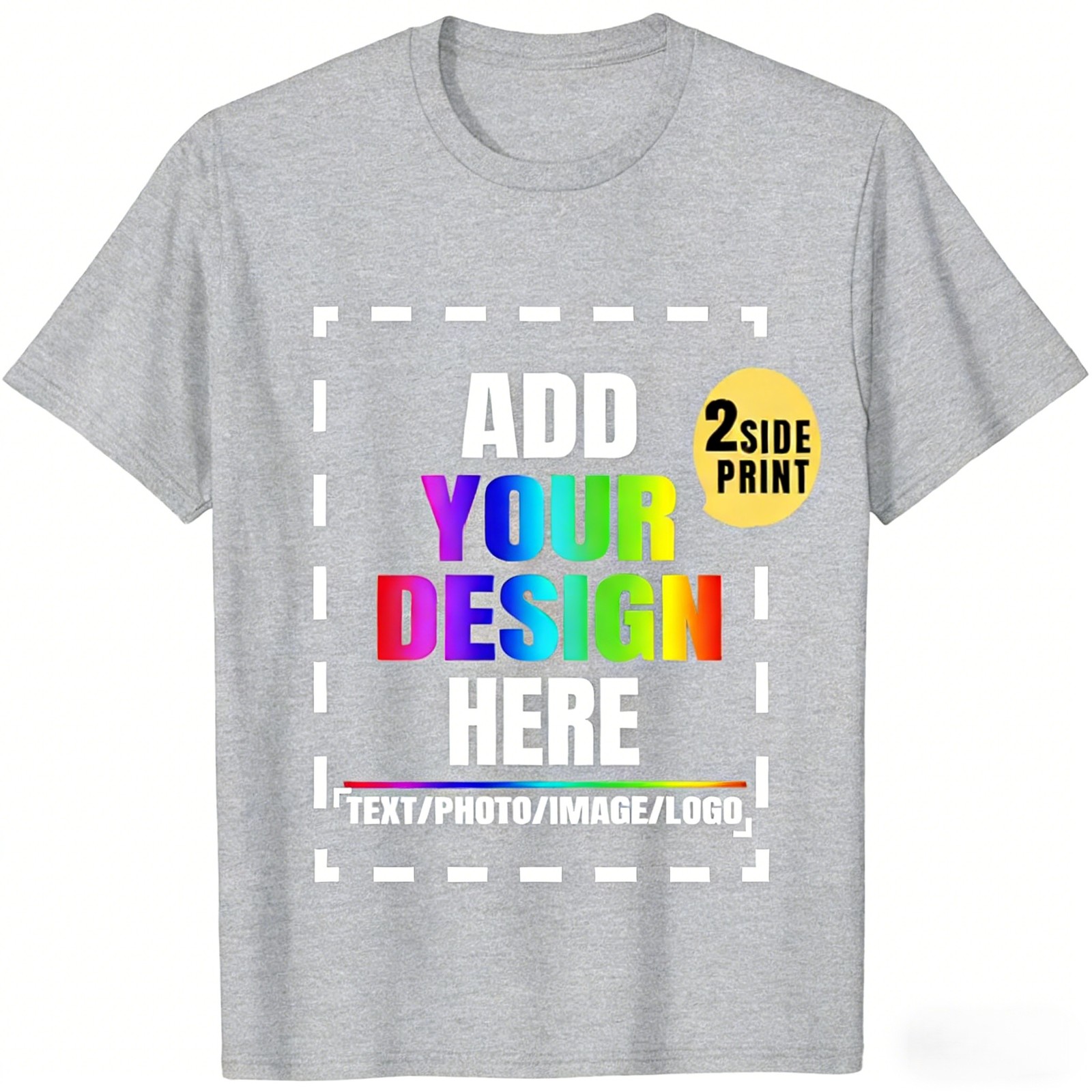 Personalized Custom T-Shirt Double Sided Print Your Design Text Logo Photo Gift