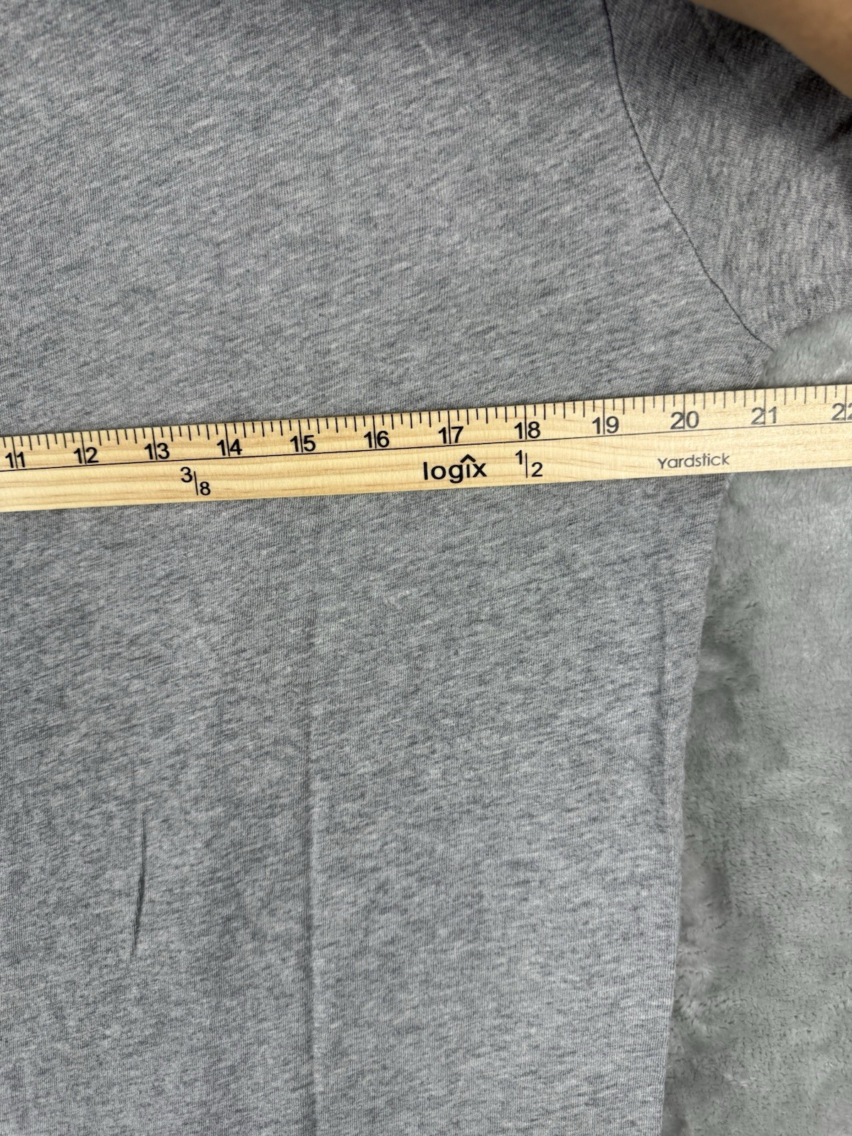 Ralph Lauren Polo Shirt Stitched Spell Out Crew Grey Mens Large Cotton Preppy