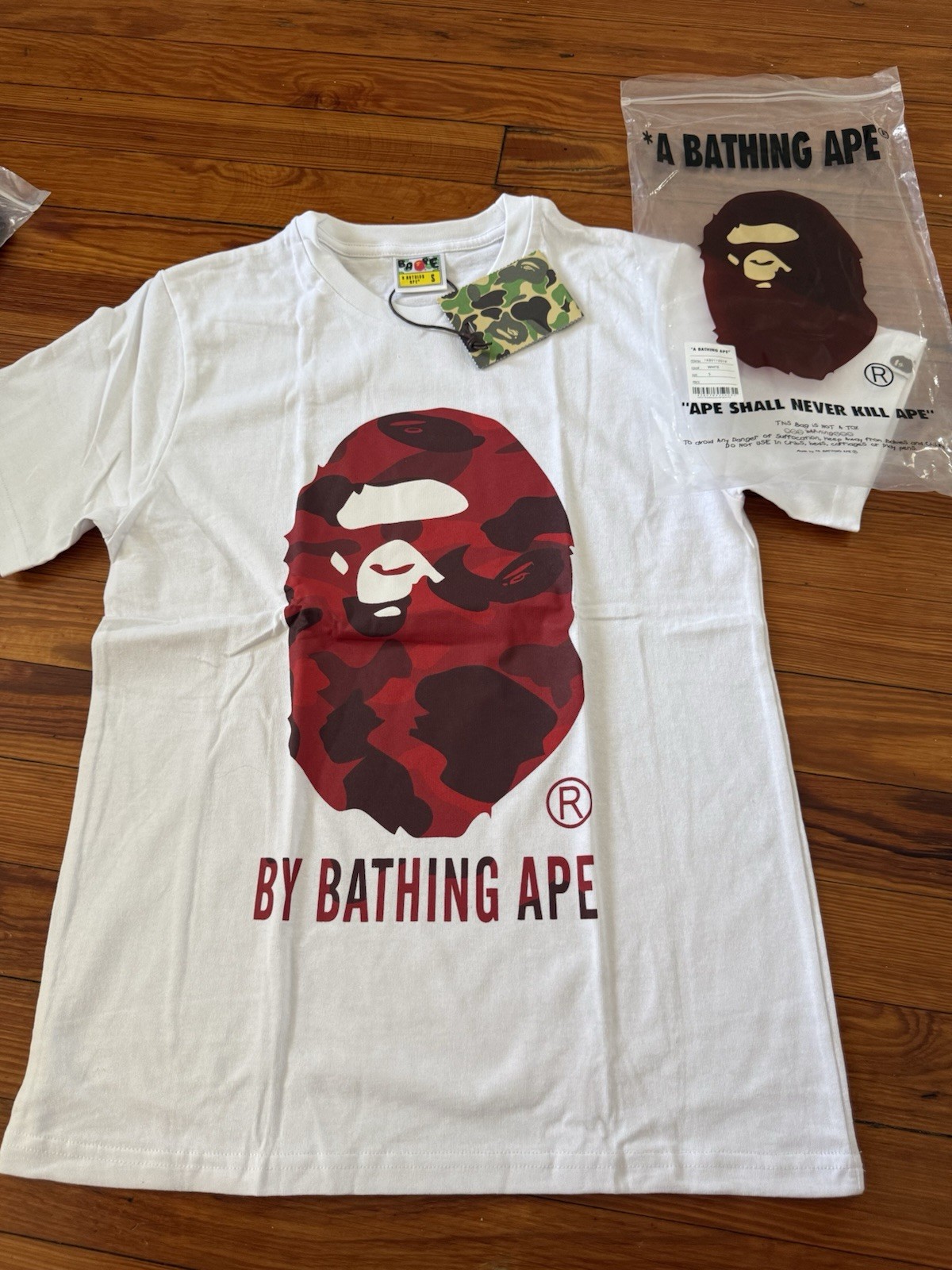 A Bathing Ape BAPE By Bathing Ape Ape Head Logo Graphic Tee White XL