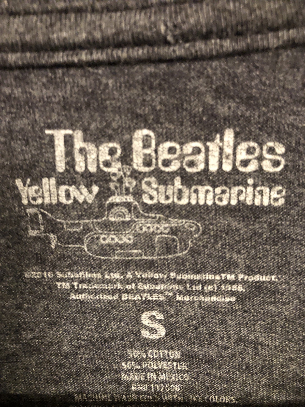 The Beatles Mens Graphic T-Shirt Gray Multicolor Yellow Submarine Crew Neck S