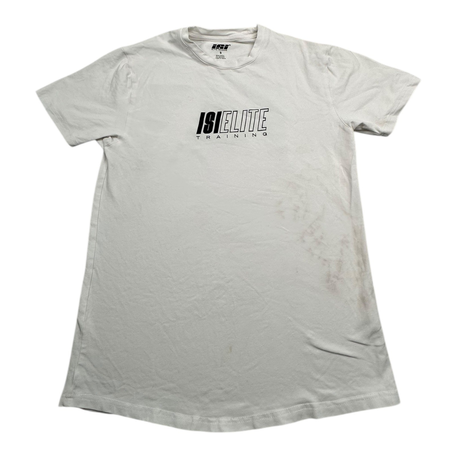 Elite Training White Graphic T Shirt Size S Cotton Spandex
