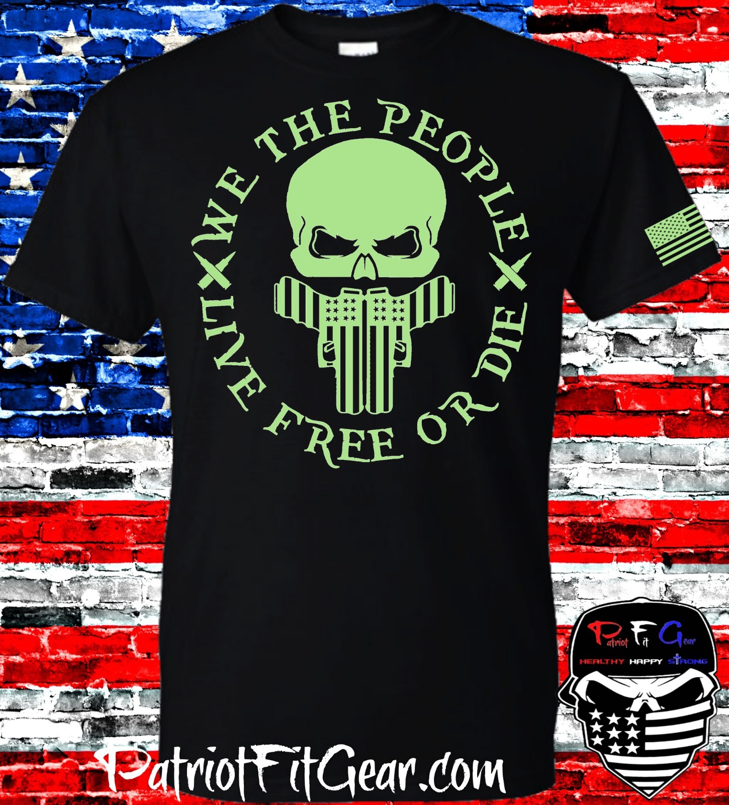 t-shirt, We Teh People, Live Free Or Die, Gun Rights, Skull,Patriotic,Custom tee