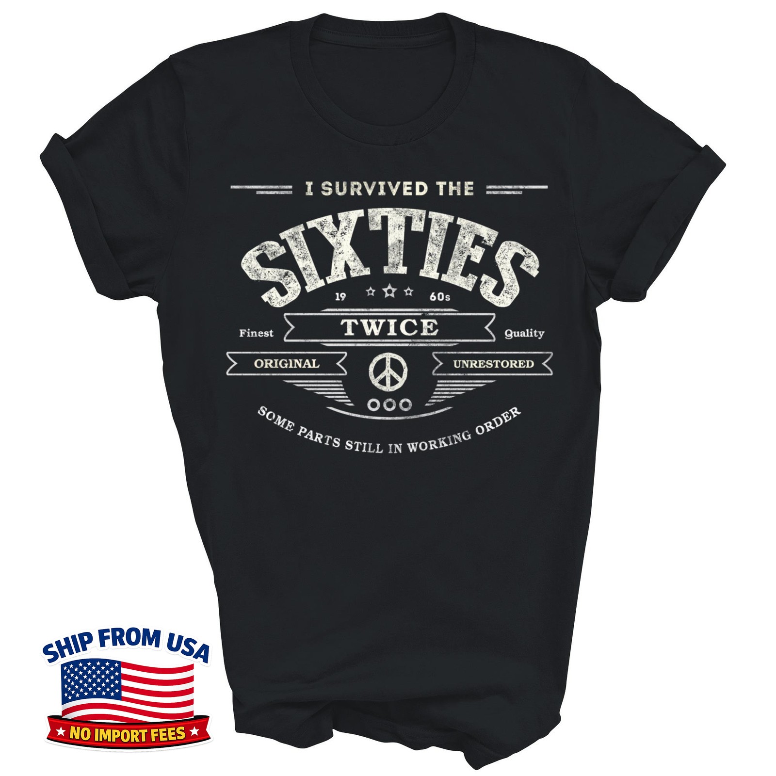 I Survived The Sixties Twice 60th Birthday Years Old Gift Unisex T-Shirt