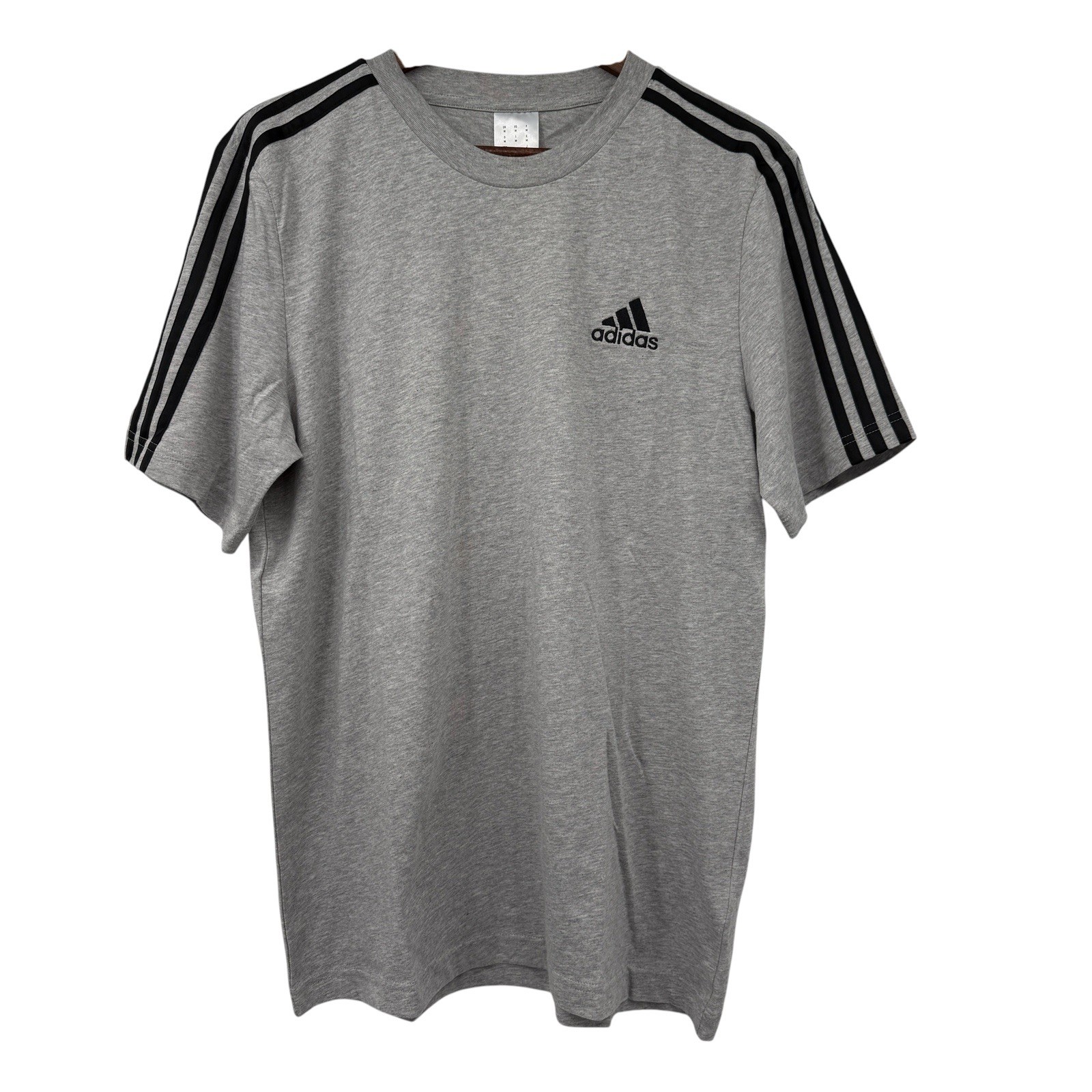 Adidas 3 Stripes T Shirt Mens Medium Gray Heather Logo Athletic Tee NWT