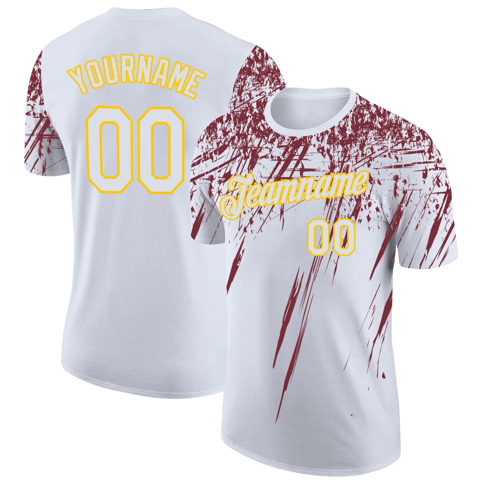Custom White Burgundy Distressed Art Shirt Unique Birthday Gift For Men