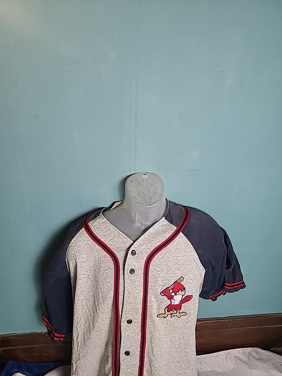 Vintage Baseball Jersey Badger Sport Made USA Size XL #19 Cardinals Sluggerbird