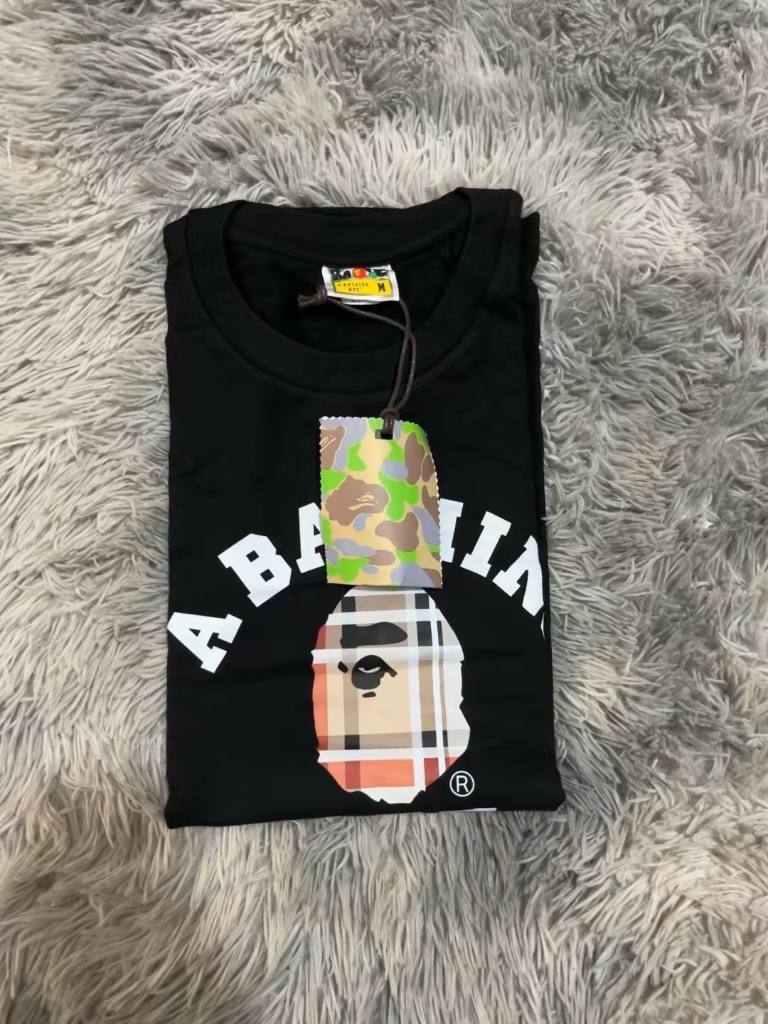 A Bathing Ape BAPE Black Ape Head Logo Graphic Tee Cotton Crew Neck Men’s M