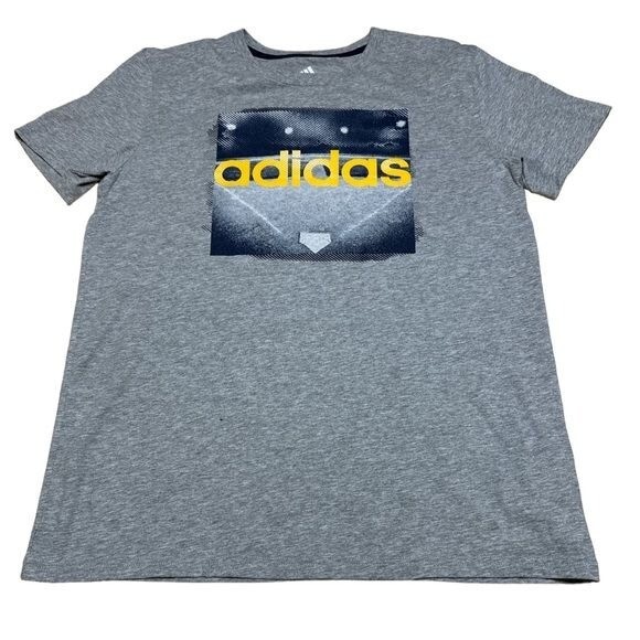 Adidas Baseball Home Plate T-Shirt Grey Men’s XL Activewear Athletic Casual