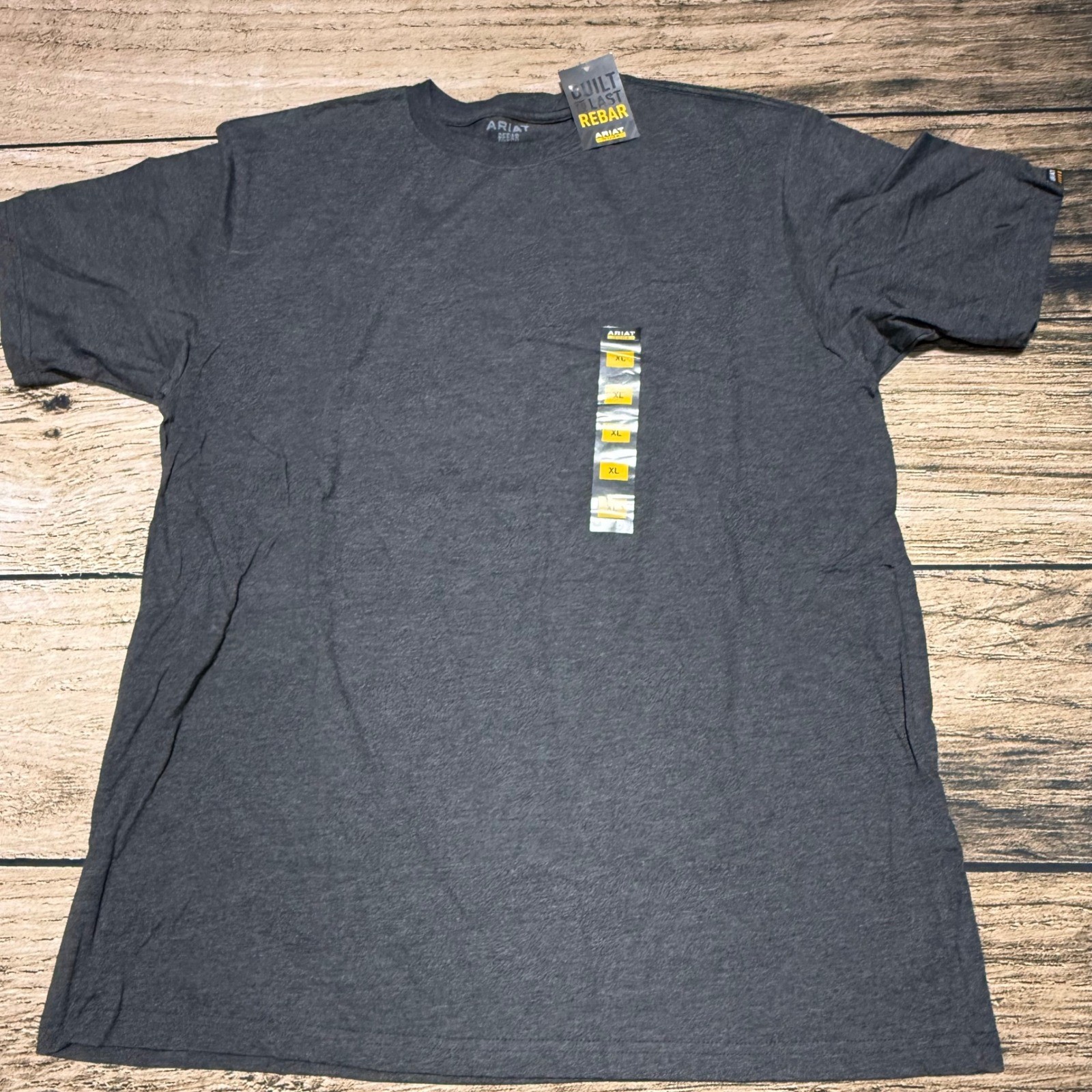 Ariat Rebar Cotton Strong Mens XL Charcoal Heather Short Sleeve Work T-Shirt NWT