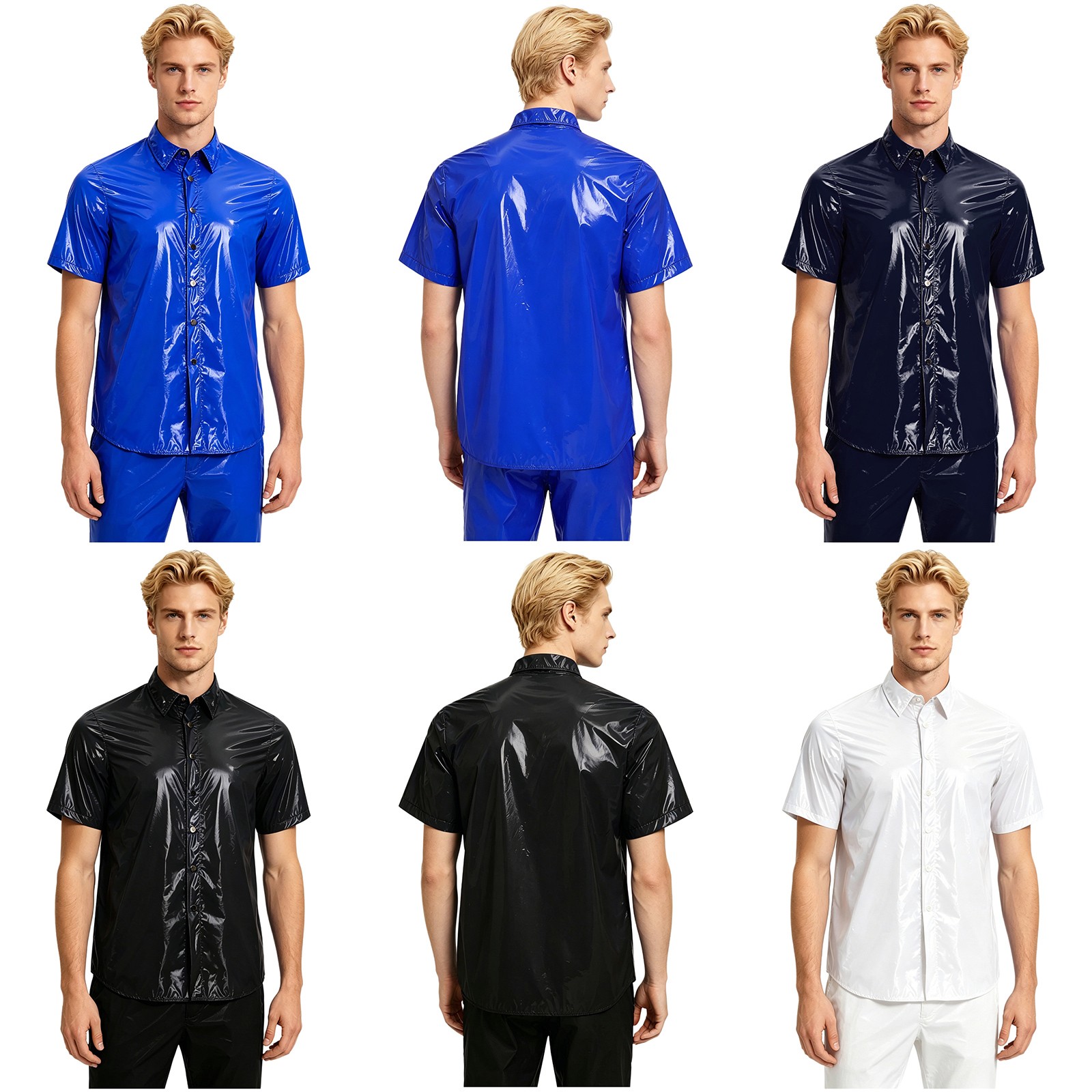 US Men Leak Proof Button Down Quick-drying Soft Lightweight Sleeve Solid Colour