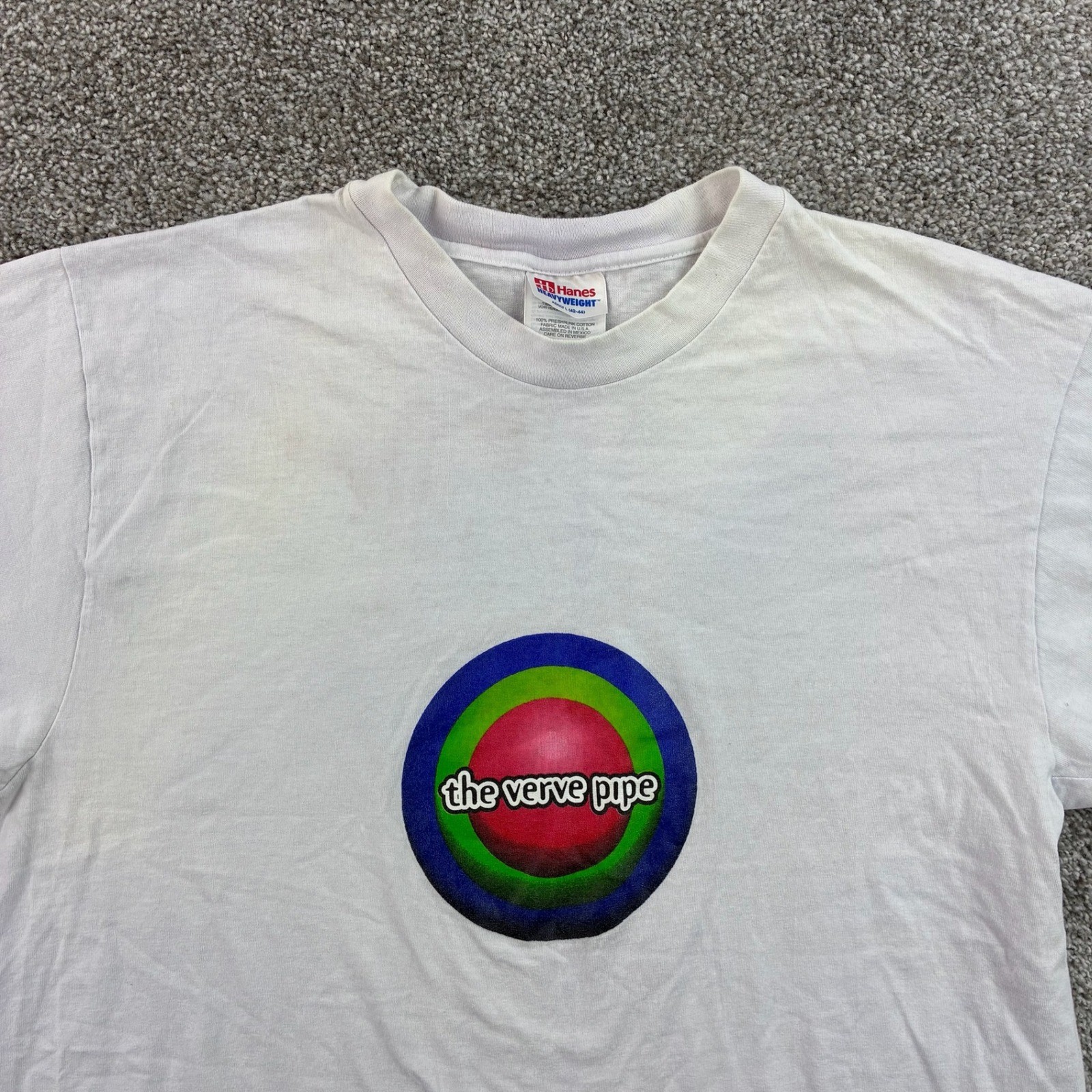 Vintage The Verve Pipe Shirt Mens Large White Cotton 90s Rock Band Graphic