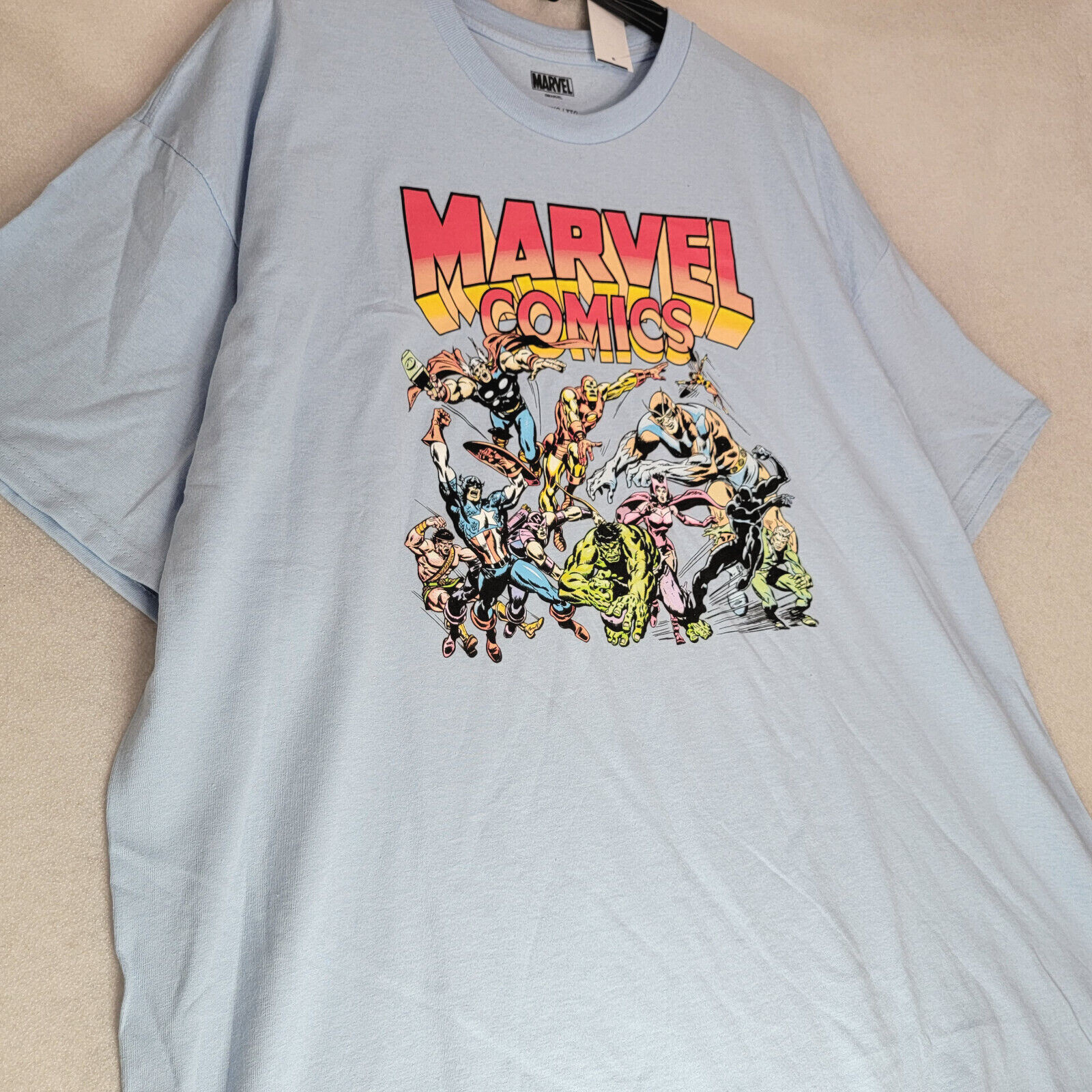 MARVEL Comics Mens 2XL XXL Blue Golden Age Aventures Hulk Thor Cpt America NWT
