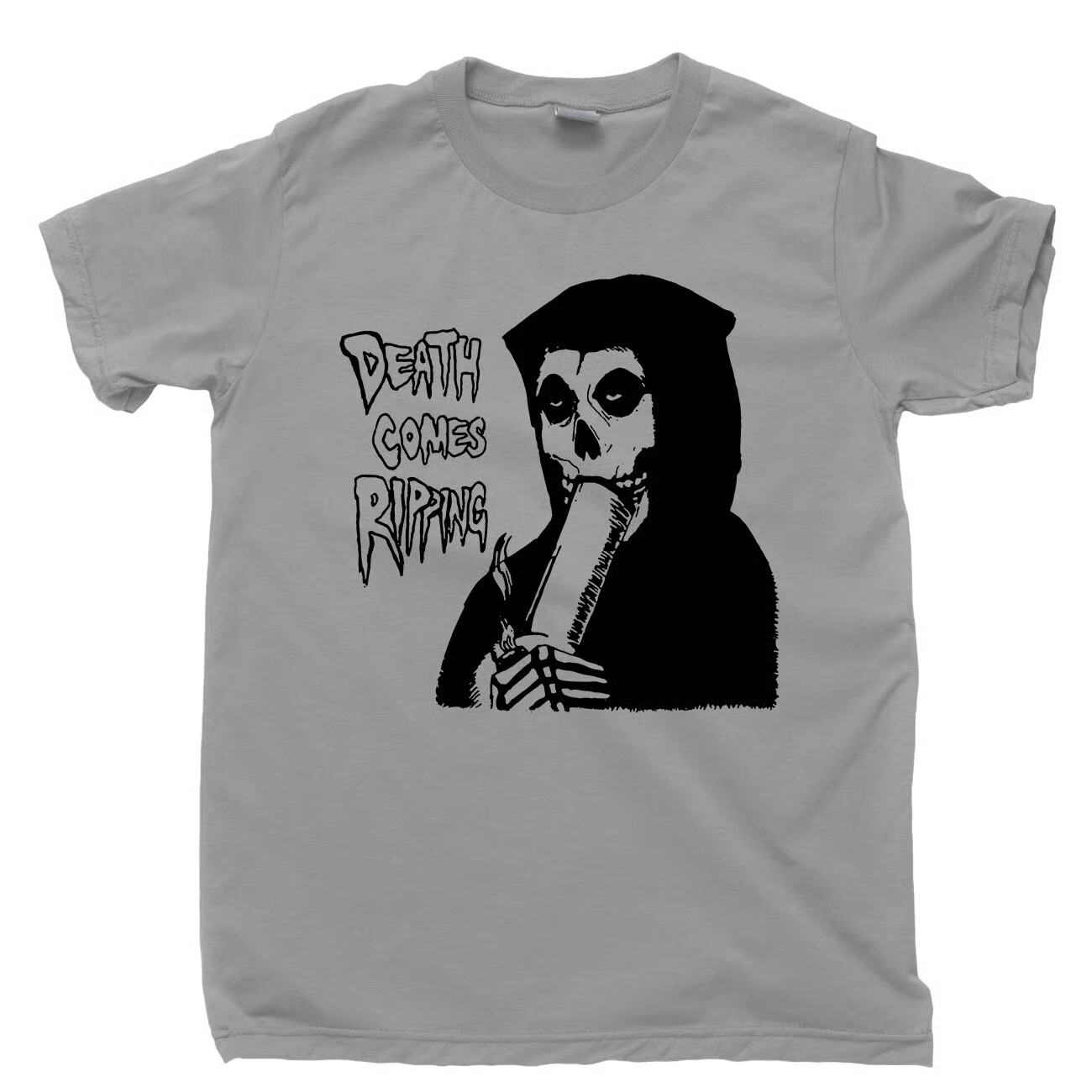 Grim Reaper T Shirt Death Comes Ripping Bong Hit Legalize Marijuana Cannabis Tee